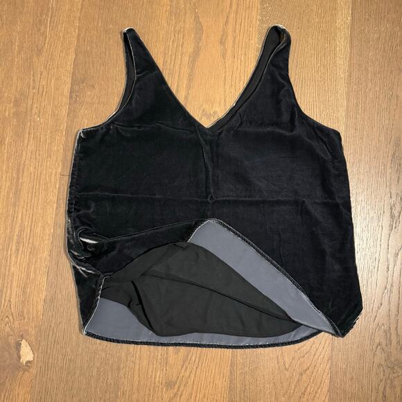 Loft Velvet Dark Gray V-neck Tank Top Size M - Picture 2 of 3
